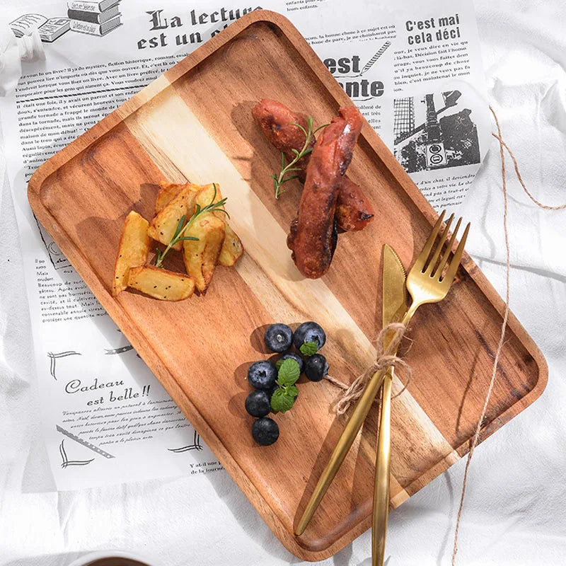 Decorbites™ Acacia Wood Breakfast Tray uncategorized / needs cleanup with nature-inspired artwork - product view 3
