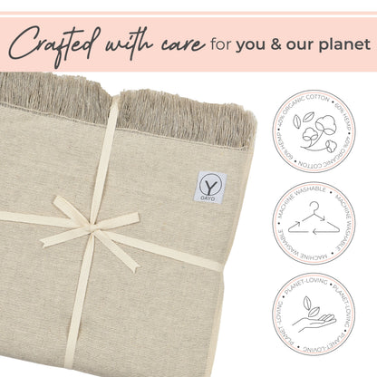 Hemp & Organic Cotton Yoga Blanket home decor with nature-inspired artwork - product view 3