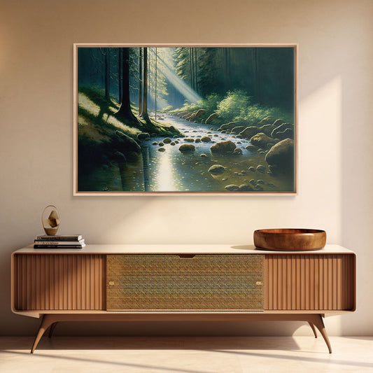 Colorful Landscape Watercolor Art | Framed Canvas Print