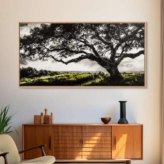 Oak Tree Meadow | Framed Canvas Print