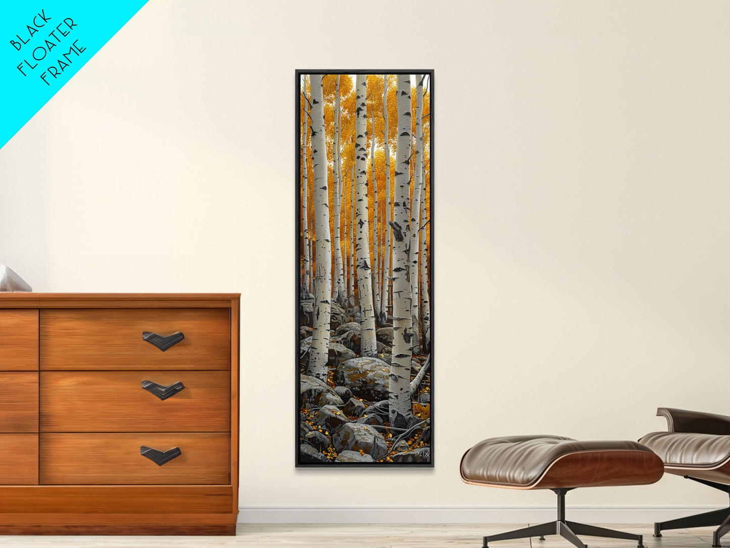 Birch Tree Forest | Framed Canvas Print