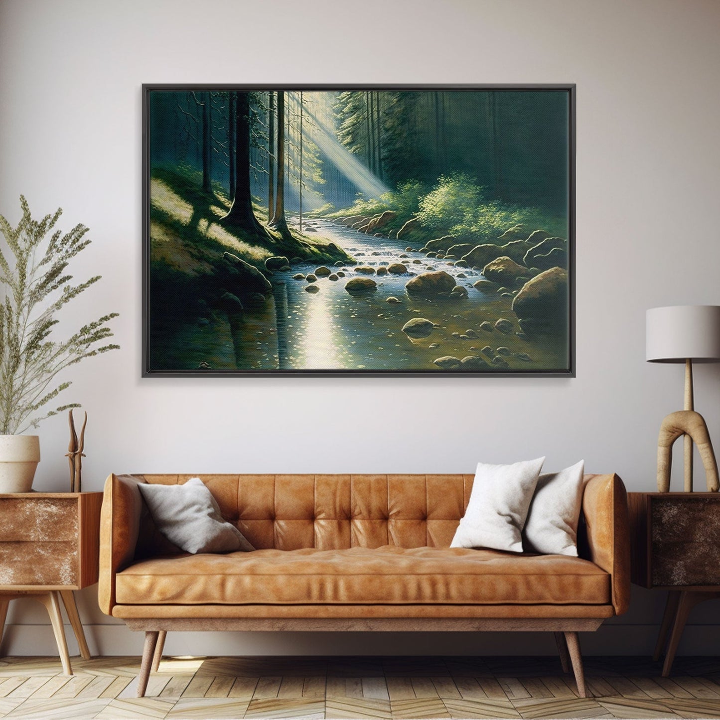 Colorful Landscape Watercolor Art | Framed Canvas Print