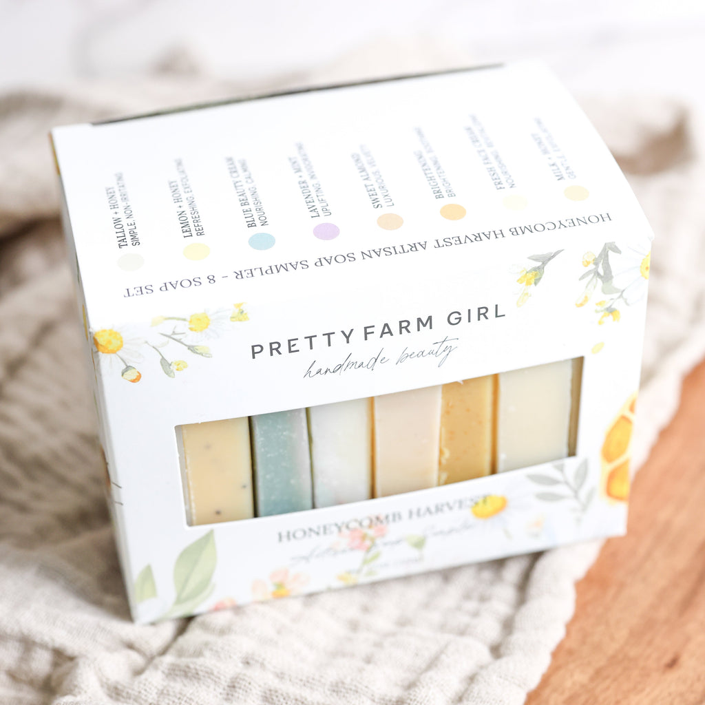 Honeycomb Harvest Goat Milk & Tallow Soap Sampler soap with nature-inspired artwork - product view 4