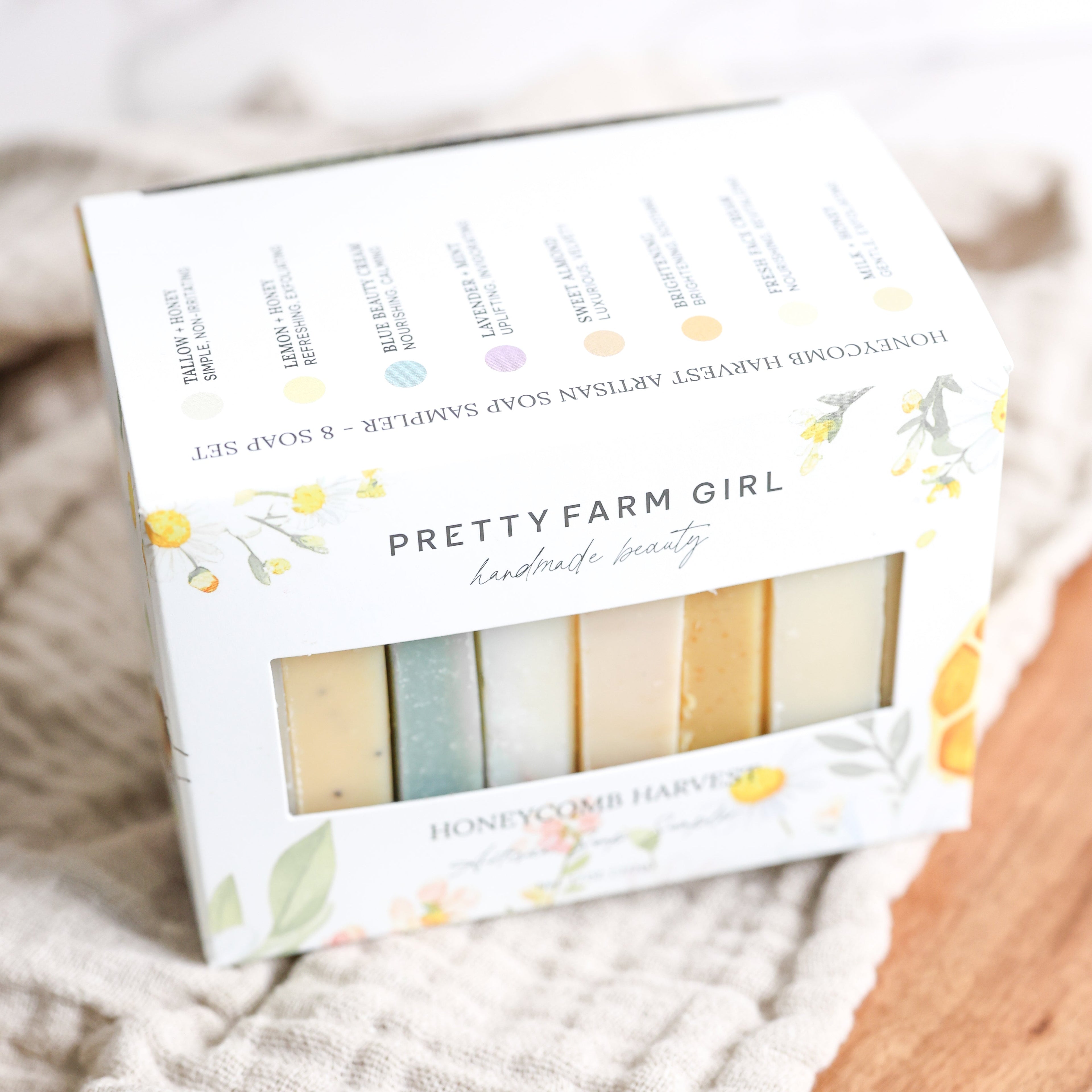 Honeycomb Harvest Goat Milk & Tallow Soap Sampler soap with nature-inspired artwork - product view 4