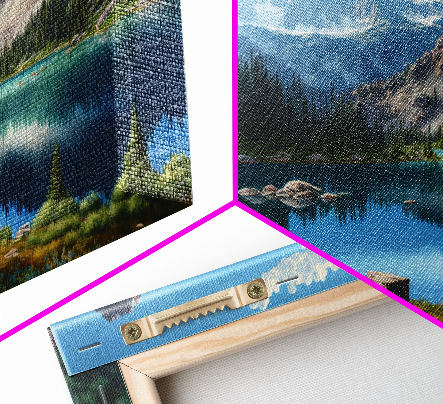 Pine Tree Lake | Framed Canvas Print