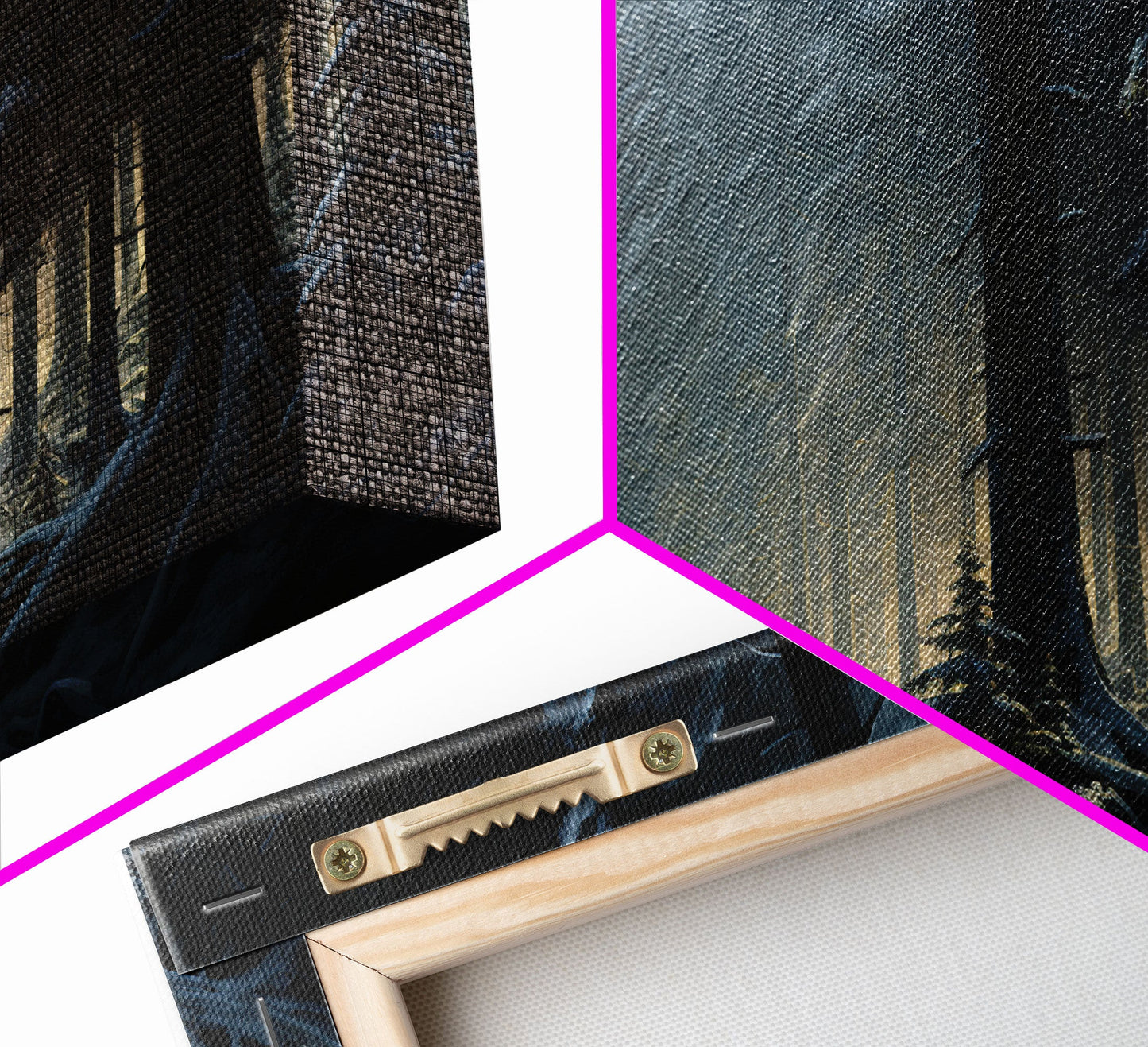 3 Panel Dark Winter | Framed Canvas Print