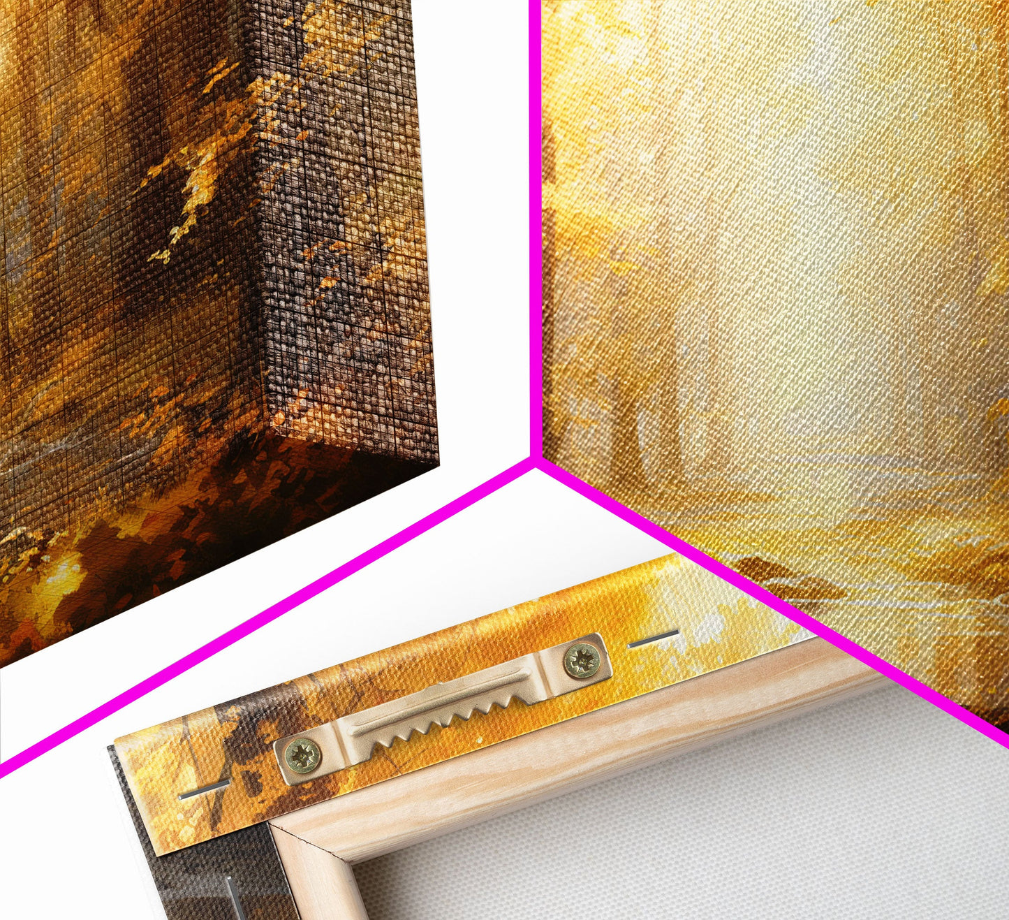 3 Panel Golden Hour Forest | Framed Canvas Print