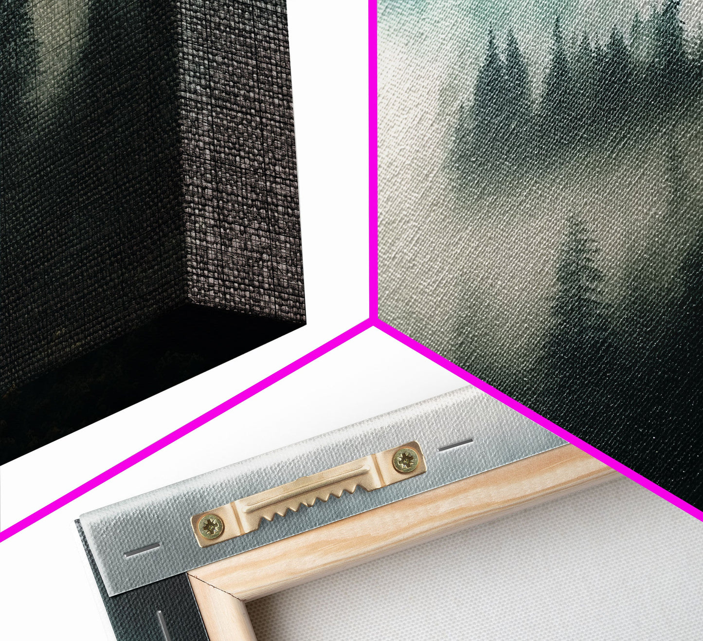 3 Panel Misty Forest Fog | Framed Canvas Print