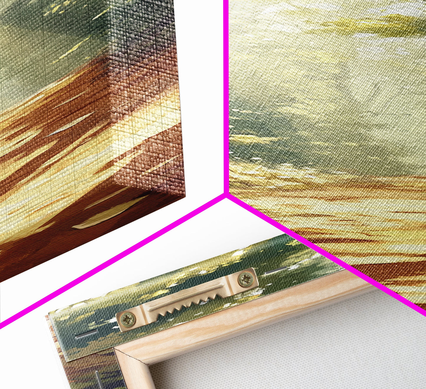 Forest Path with Sunlit Trees | Framed Canvas Print