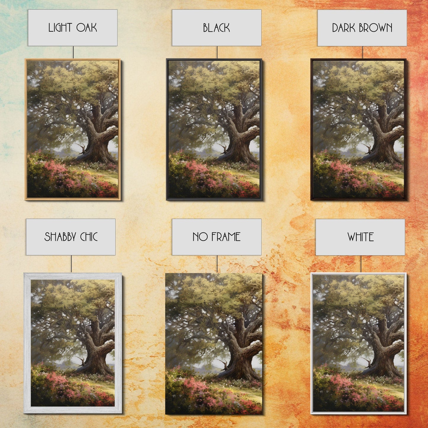 3 Panel Big Tree Lake | Framed Canvas Print