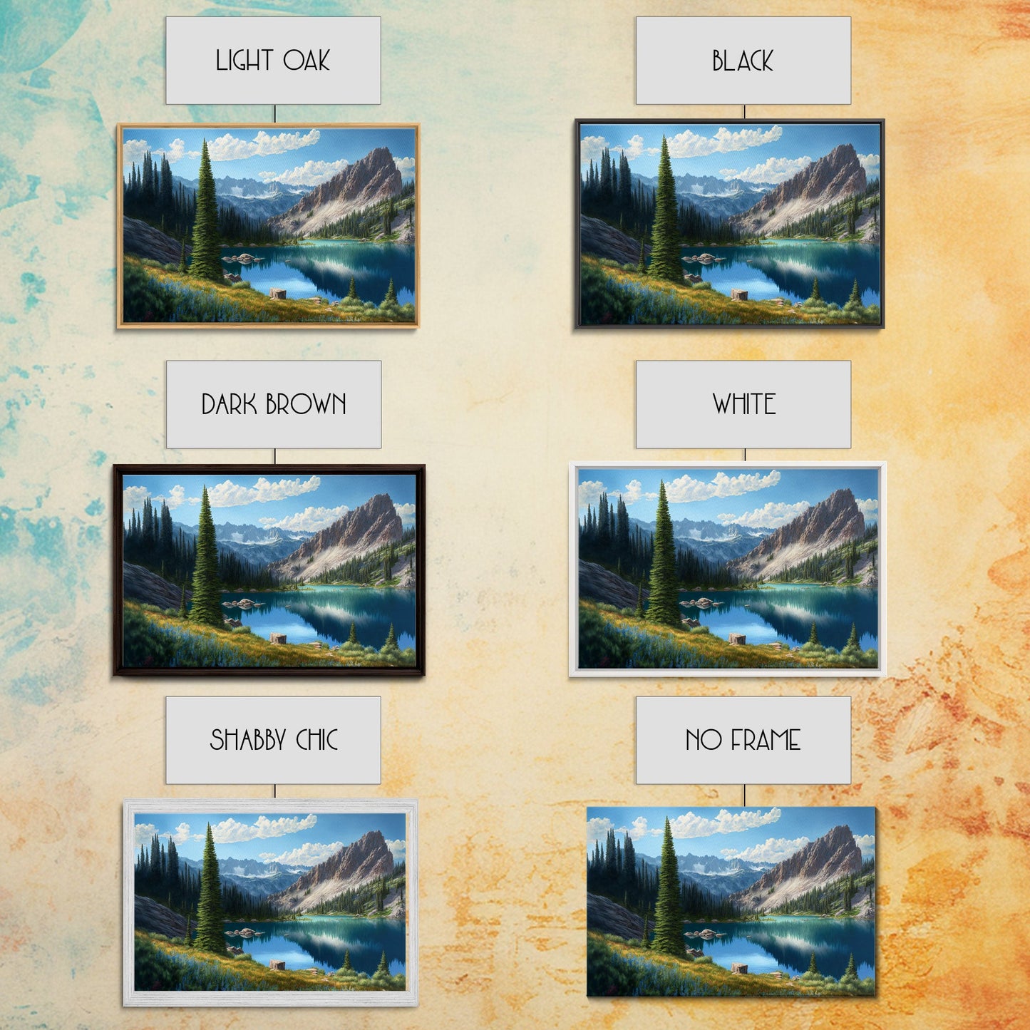 Pine Tree Lake | Framed Canvas Print