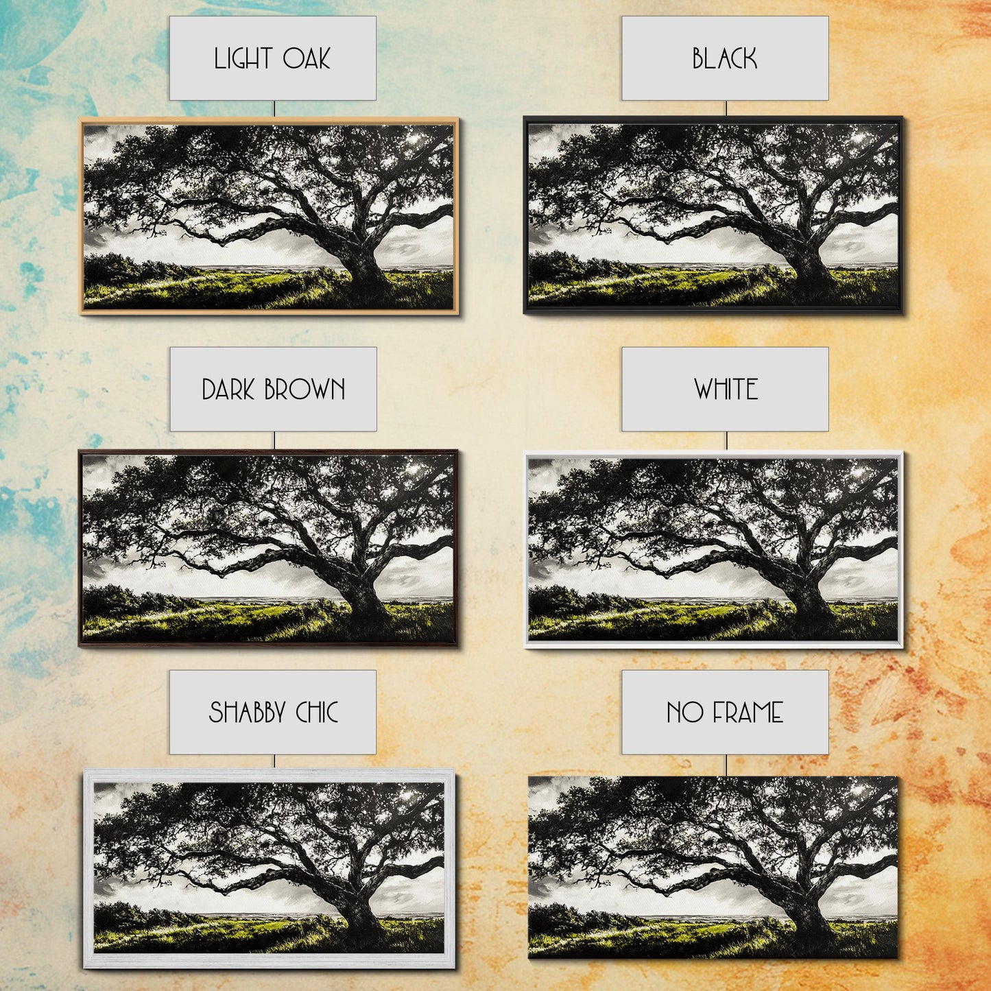 Oak Tree Meadow | Framed Canvas Print