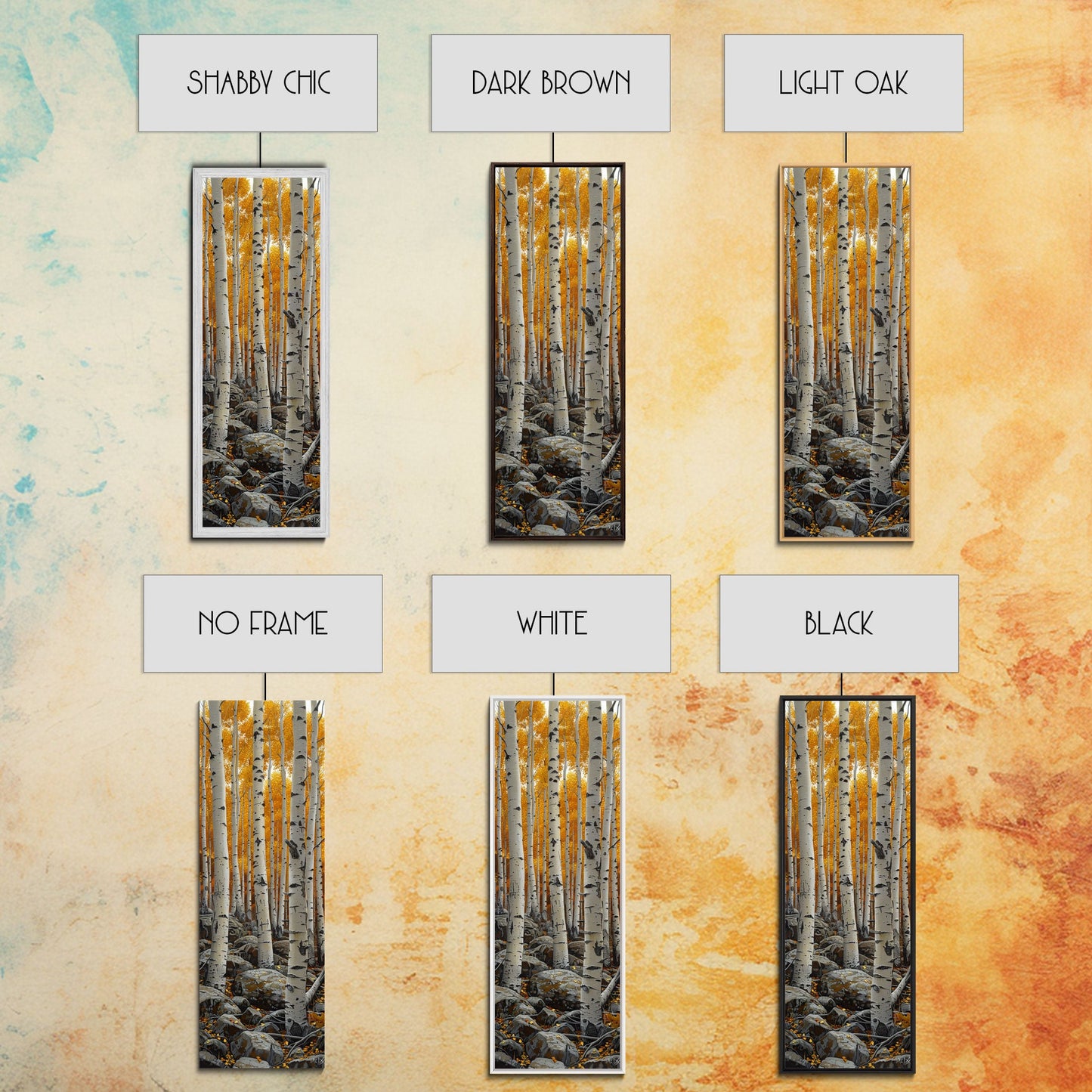 Birch Tree Forest | Framed Canvas Print