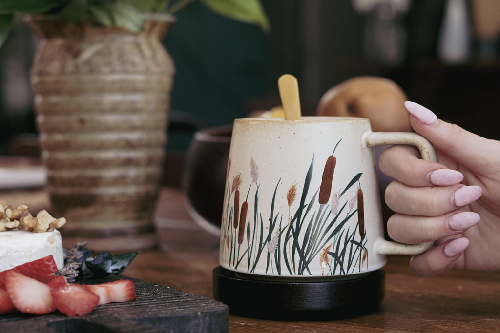 Cat Tail ceramic mug with nature-inspired artwork - product view 3
