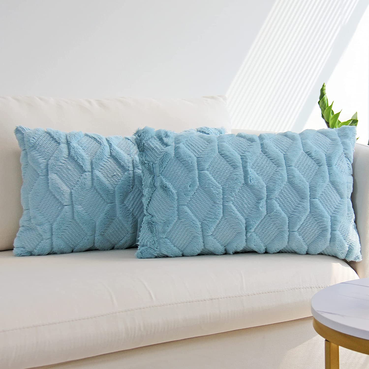 Rectangular Lumbar Plush Throw Pillow Covers, Pack of 2 Luxury Soft pillow cover with nature-inspired artwork - product view 13
