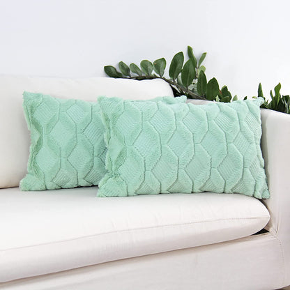 Rectangular Lumbar Plush Throw Pillow Covers, Pack of 2 Luxury Soft pillow cover with nature-inspired artwork - product view 14