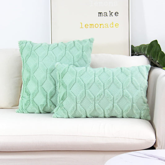 Pack of 2 Bundle One 18"x18" with a Matching Color of One 12"x20" pillow cover with nature-inspired artwork - product view 2