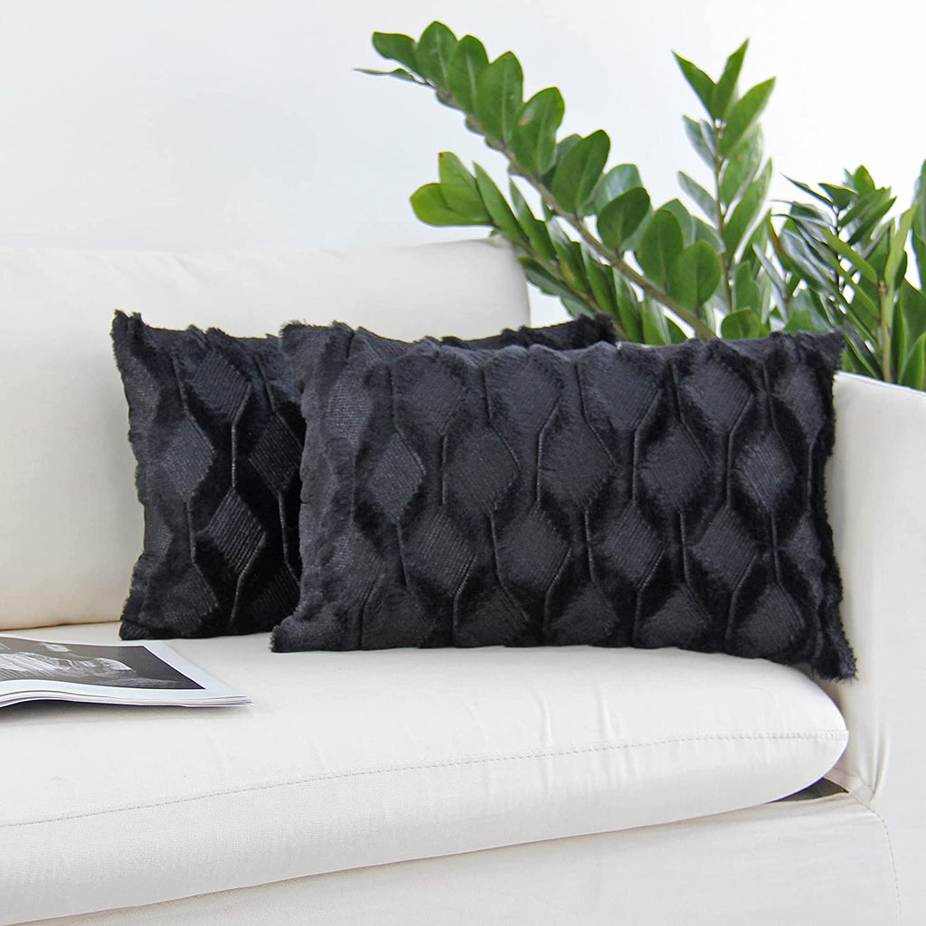 Rectangular Lumbar Plush Throw Pillow Covers, Pack of 2 Luxury Soft pillow cover with nature-inspired artwork - product view 2