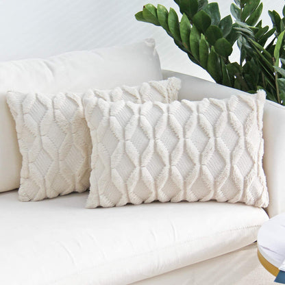 Rectangular Lumbar Plush Throw Pillow Covers, Pack of 2 Luxury Soft pillow cover with nature-inspired artwork - product view 4