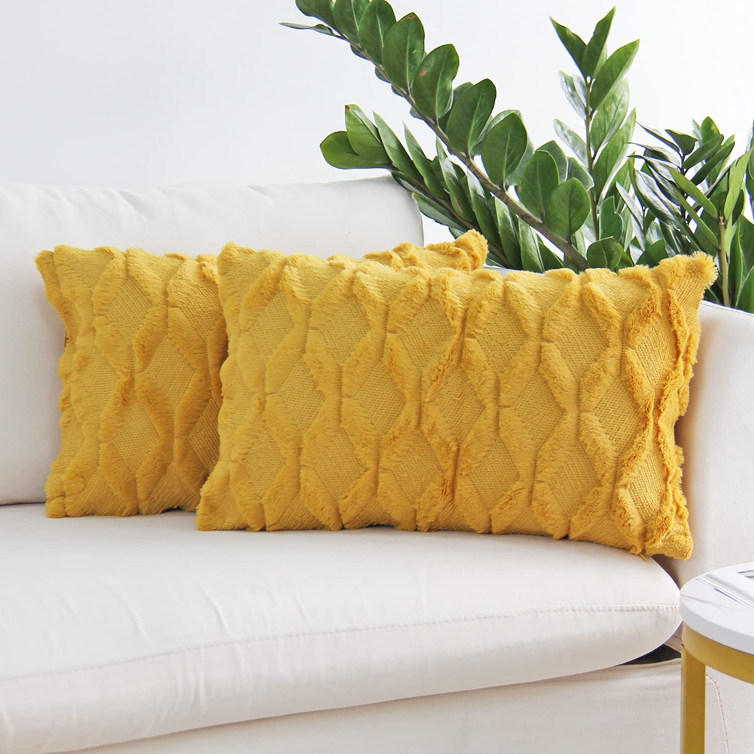 Rectangular Lumbar Plush Throw Pillow Covers, Pack of 2 Luxury Soft pillow cover with nature-inspired artwork - product view 5