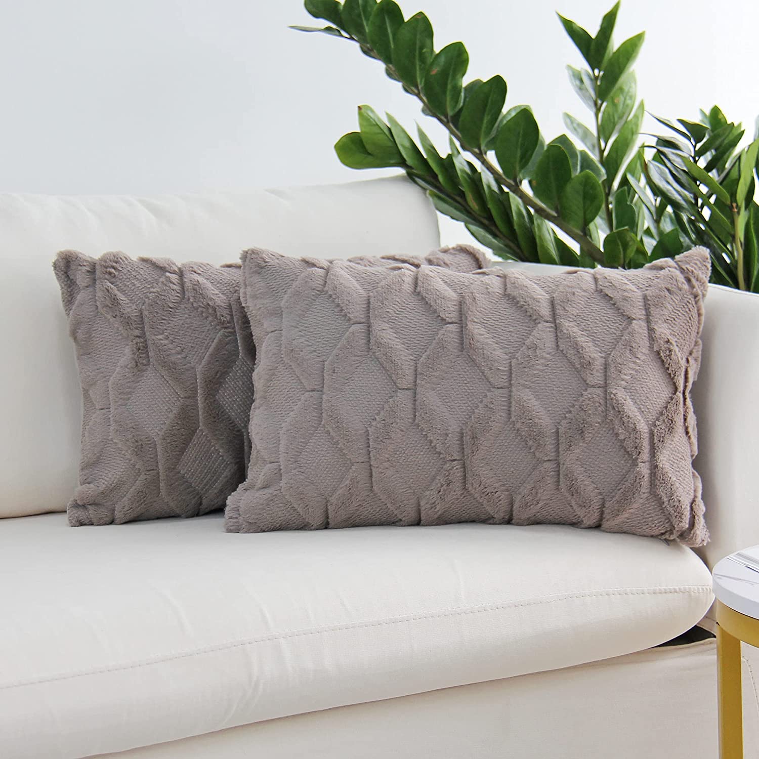 Rectangular Lumbar Plush Throw Pillow Covers, Pack of 2 Luxury Soft pillow cover with nature-inspired artwork - product view 6