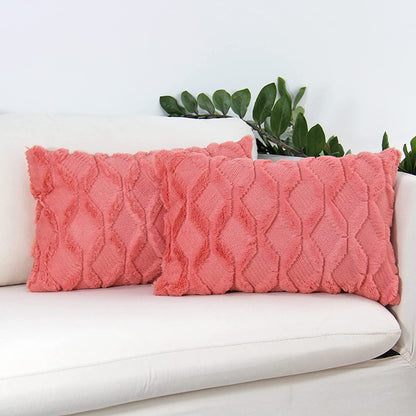Rectangular Lumbar Plush Throw Pillow Covers, Pack of 2 Luxury Soft pillow cover with nature-inspired artwork - product view 8