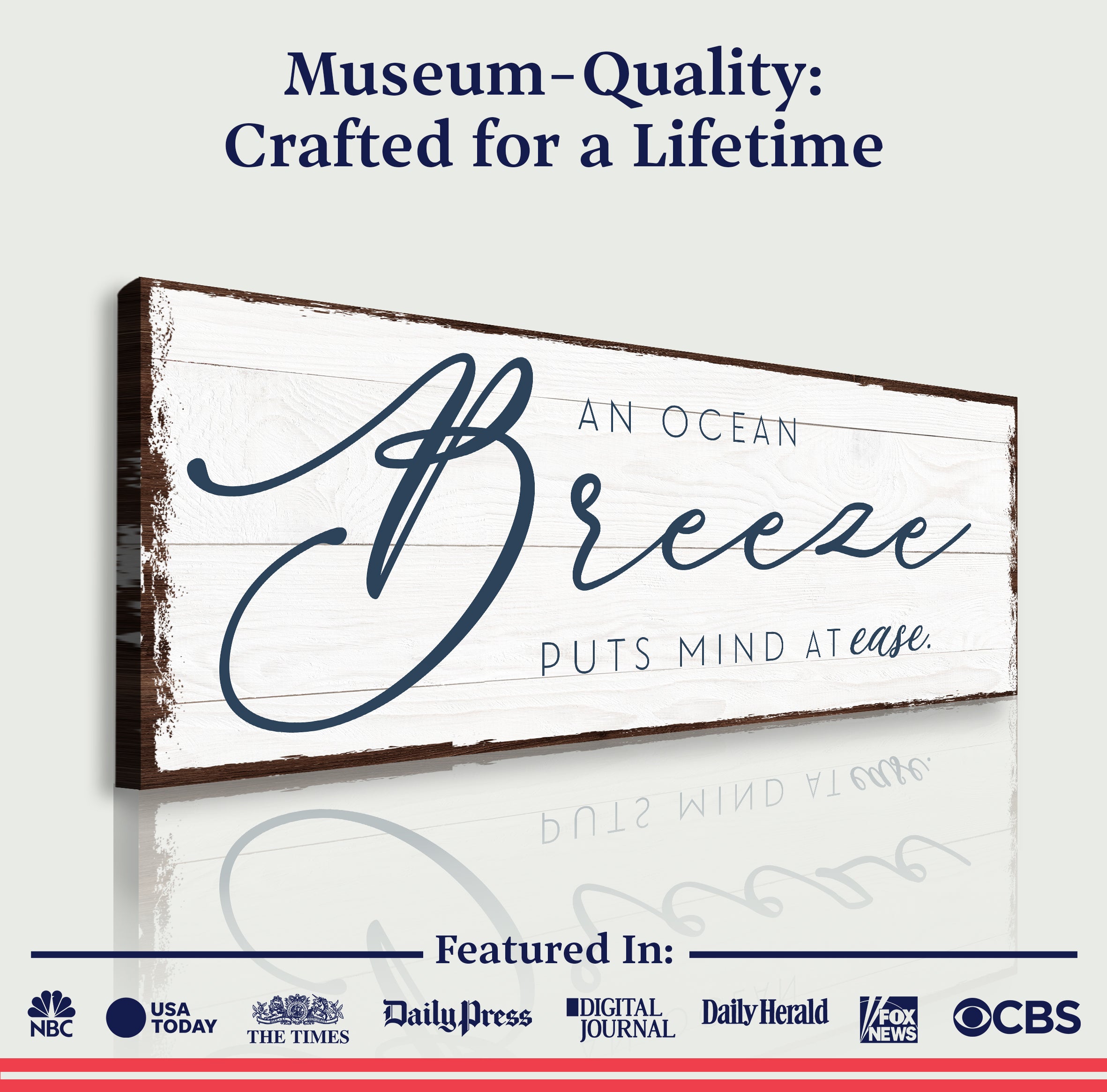 An Ocean Breeze Puts a Mind At Ease Sign canvas with nature-inspired artwork - product view 5