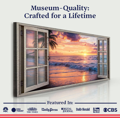Sunset Beach Window Scenery wall art with nature-inspired artwork - product view 4