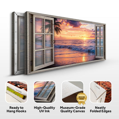 Sunset Beach Window Scenery wall art with nature-inspired artwork - product view 6