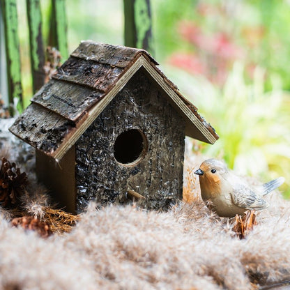 Birch Wood Decorative Birdhouse