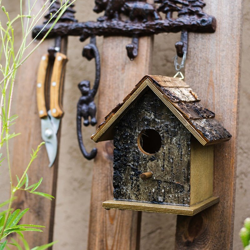 Birch Wood Decorative Birdhouse