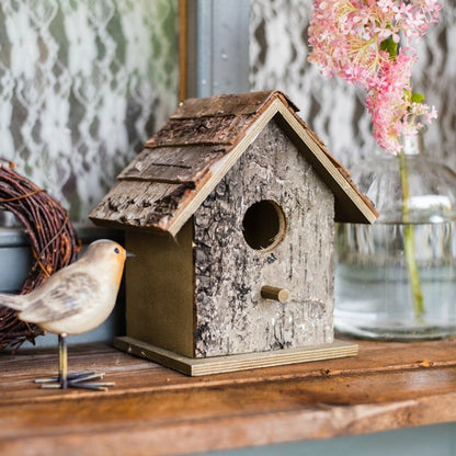 Birch Wood Decorative Birdhouse