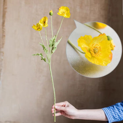 Artificial Poppy Flower Stem, 22.1 Inches