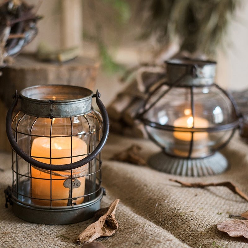Glass and Metal Candle Holder, Two Styles