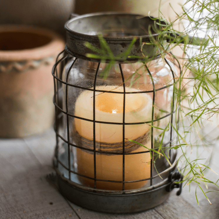 Glass and Metal Candle Holder, Two Styles
