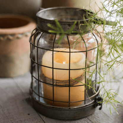 Glass and Metal Candle Holder, Two Styles