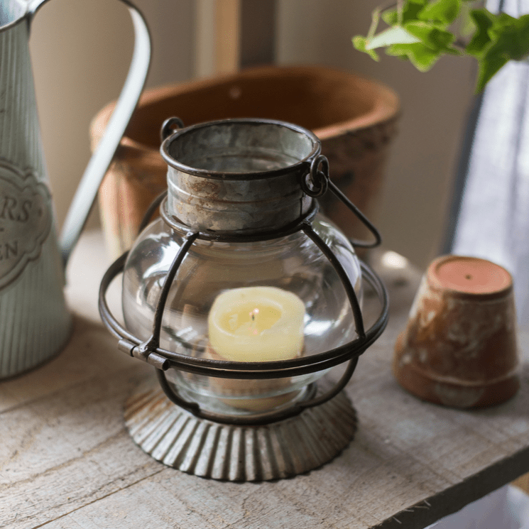 Glass and Metal Candle Holder, Two Styles