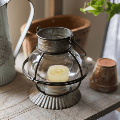 Glass and Metal Candle Holder, Two Styles