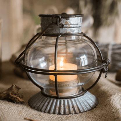 Glass and Metal Candle Holder, Two Styles