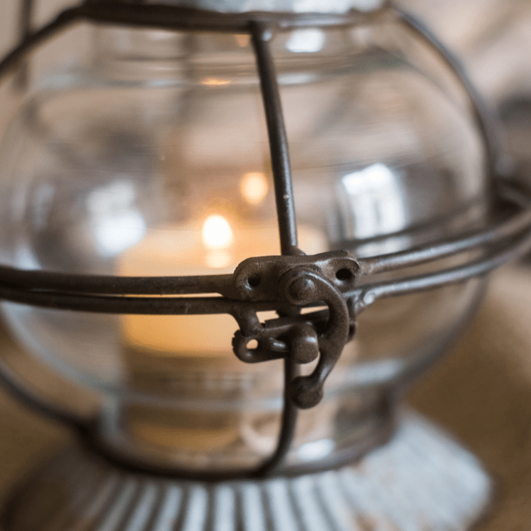 Glass and Metal Candle Holder, Two Styles