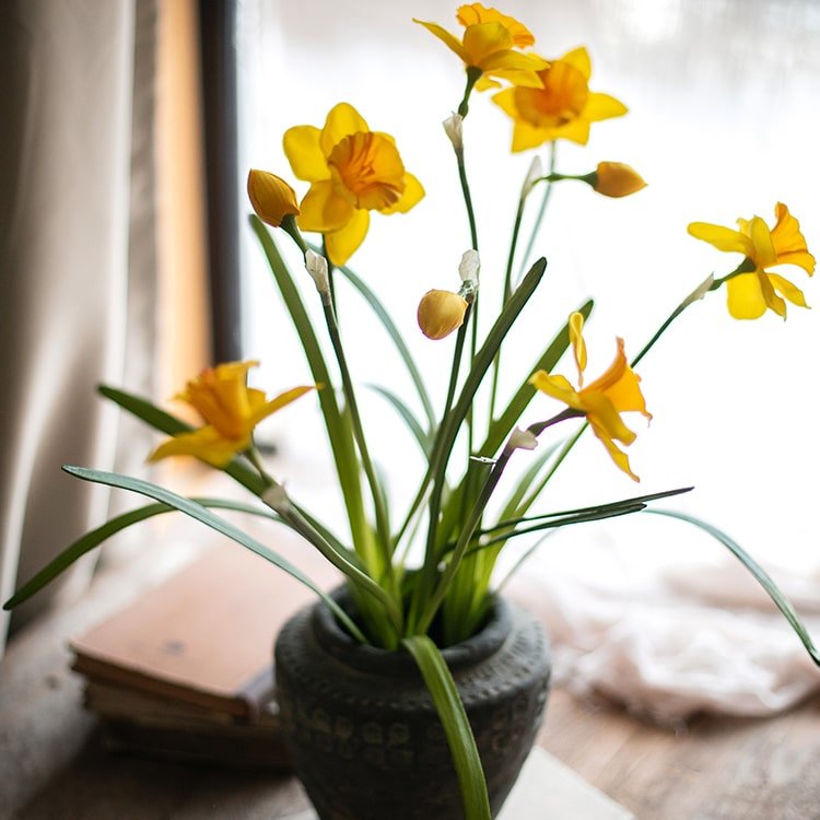 Artificial Yellow Daffodil Stem, 19.6 Inches