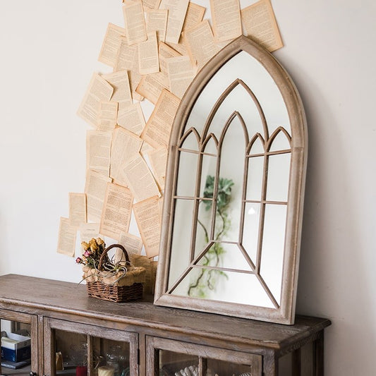 Rustic French Wall Mirror, 24 × 44.1 Inches
