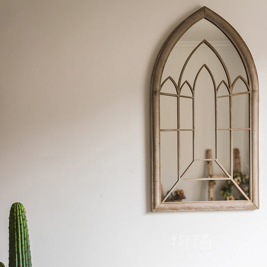 Rustic French Wall Mirror, 24 × 44.1 Inches