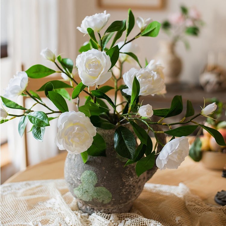 Artificial Gardenia Flower Stem, 22.4 Inches