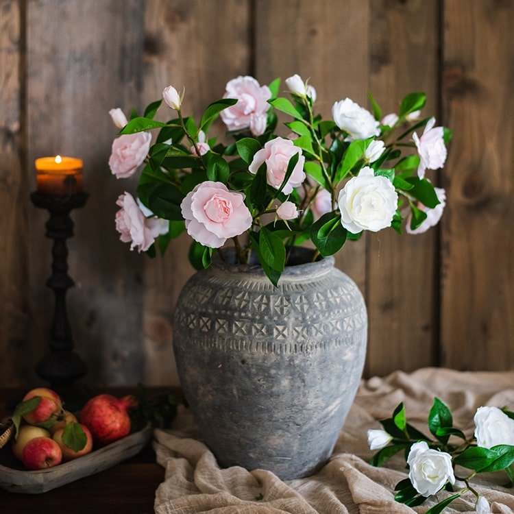 Artificial Gardenia Flower Stem, 22.4 Inches
