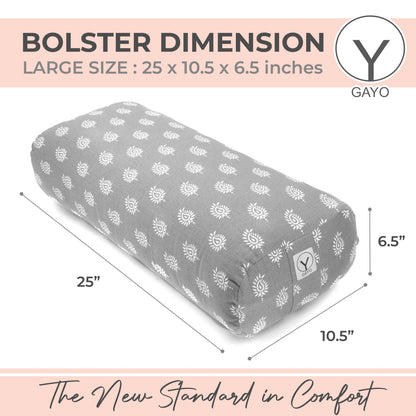 Organic Cotton Yoga Bolster Set with Carry Bag yoga bolster with nature-inspired artwork - product view 6