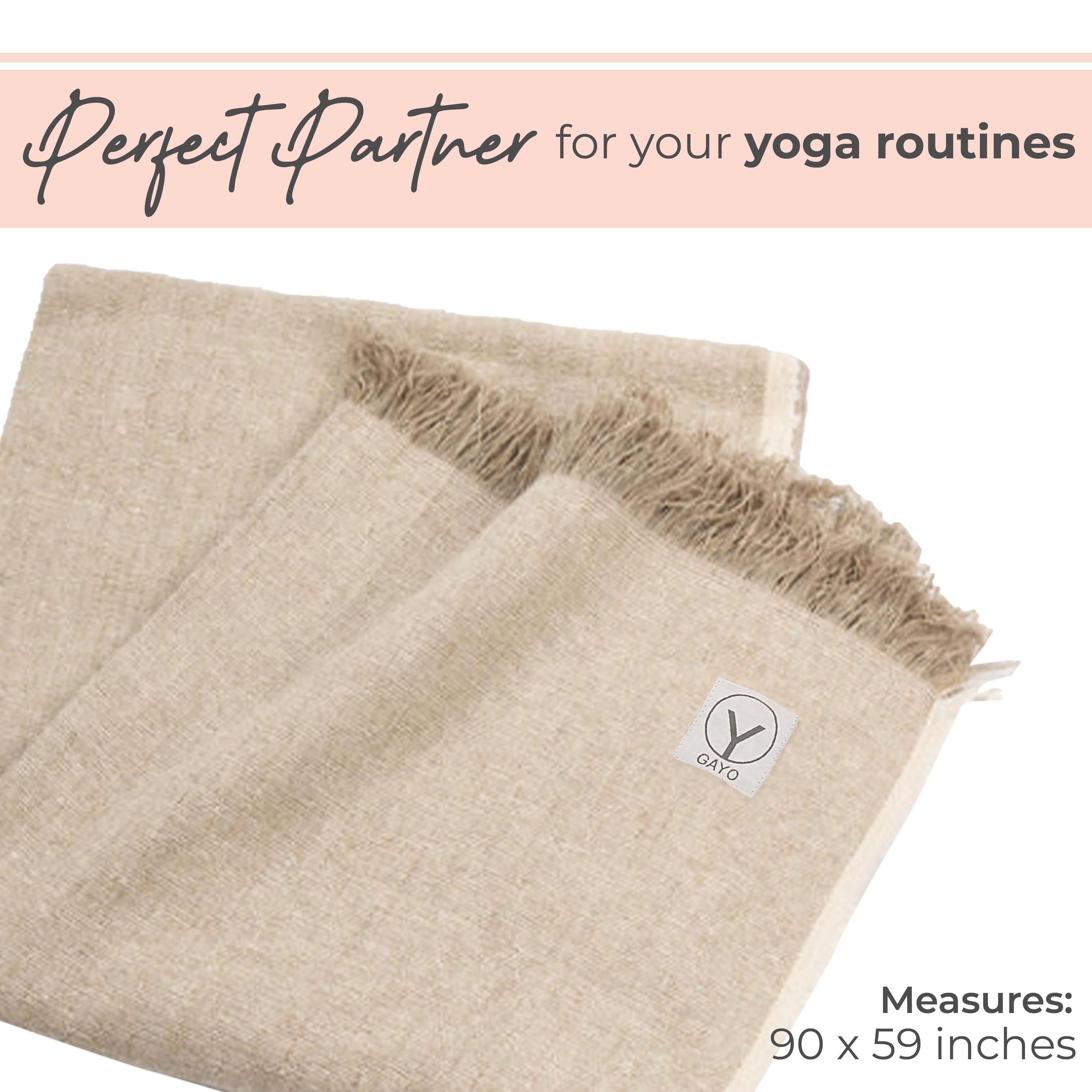Hemp & Organic Cotton Yoga Blanket home decor with nature-inspired artwork - product view 4