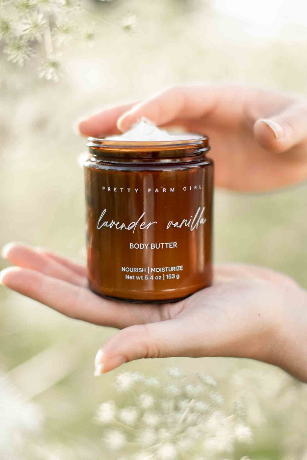 Lavender Vanilla Bean Tallow Body Butter cream with nature-inspired artwork - product view 3