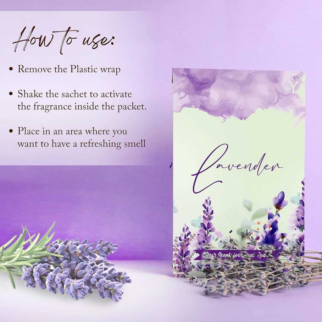 Lavender Scented Sachets reed diffusers with nature-inspired artwork - product view 3