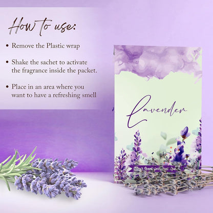 Lavender Scented Sachets reed diffusers with nature-inspired artwork - product view 3